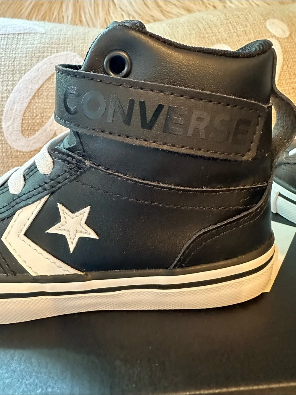 Converse Pro Blaze Strap Black High-Top Sneakers | Kids size 13